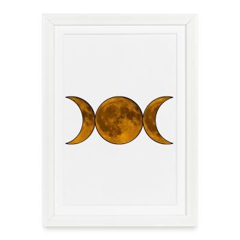 Triple Moon Wicca - Goddess in Gold - Framed poster (27 × 37 cm) - white - Front