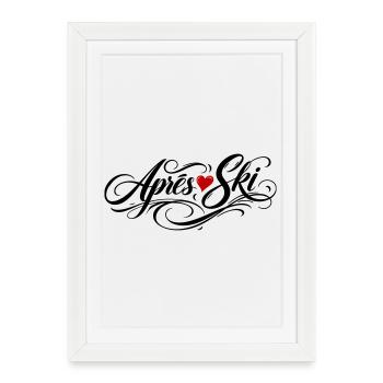 Après Ski Love - Affiche encadrée (27 × 37 cm) - blanc - Devant