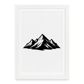 Mountains symbolism - Framed poster (27 × 37 cm) - white - Front