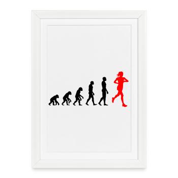 EVOLUTION RUNNERIN PUISSANCE ! AJUSTEMENT DE COUREUR DE JOGGING - Affiche encadrée (27 × 37 cm) - blanc - Devant