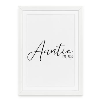 Auntie established 2026 - Framed poster (27 × 37 cm) - white - Front