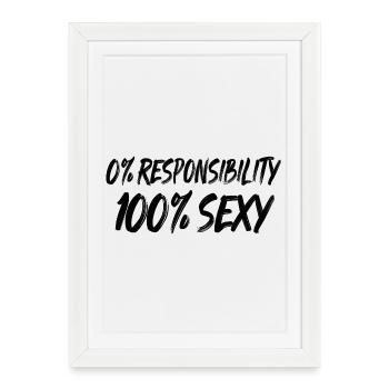 100% Sexy Typo Statement - Framed poster (27 × 37 cm) - white - Front