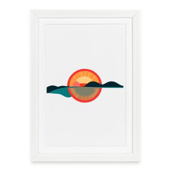 Sunrise Horizon – Minimal Horizon Design - Framed poster (27 × 37 cm) - white - Front