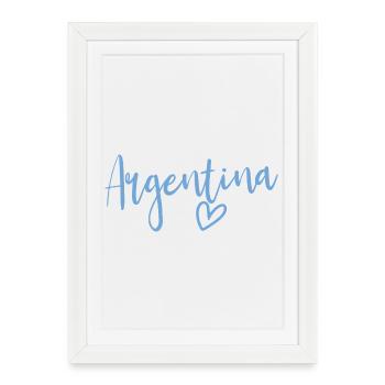 Argentina Heart Women Love Argentina - Framed poster (27 × 37 cm) - white - Front
