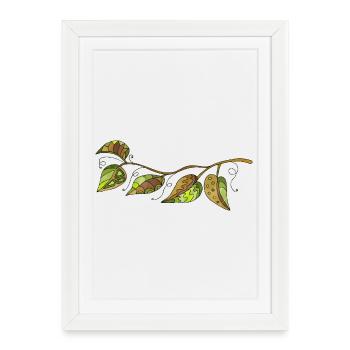 leaves - Framed poster (27 × 37 cm) - white - Front
