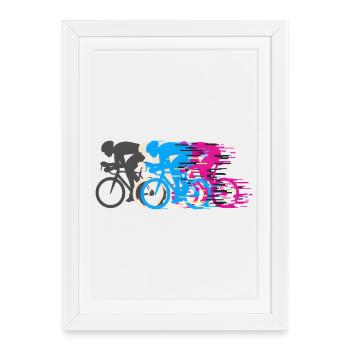 Vélo de route Vélo Vélo Sport Vélo VTT - Affiche encadrée (27 × 37 cm) - blanc - Devant