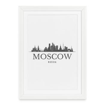 Moscow Russia, Moscow skyline - Framed poster (27 × 37 cm) - white - Front