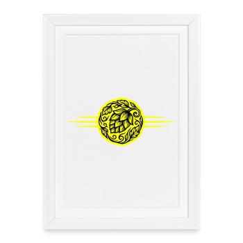 Hops Symbol - Framed poster (27 × 37 cm) - white - Front