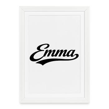 Nom d’Emma : cadeaux de famille - Affiche encadrée (27 × 37 cm) - blanc - Devant