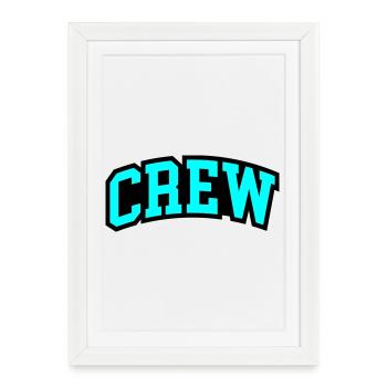 Crew Schriftzug - Gerahmtes Poster (27 × 37 cm) - Weiß - Vorne
