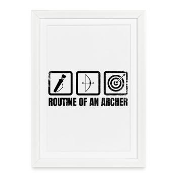 Routine de l’archer - Affiche encadrée (27 × 37 cm) - blanc - Devant