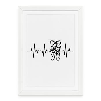 Ballet Shoes Heartbeat - Framed poster (27 × 37 cm) - white - Front