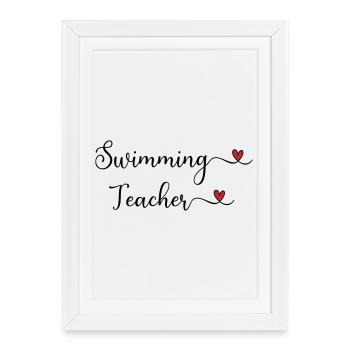 Swimming instructor - Framed poster (27 × 37 cm) - white - Front