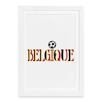 Belgique Football - Affiche encadrée (27 × 37 cm) - blanc - Devant