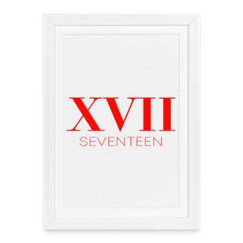 Idée de cadeau pour le 17e anniversaire - Affiche encadrée (27 × 37 cm) - blanc - Devant