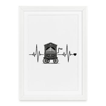 Barrel Organ Heartbeat – For Real Barrel Organ Fans - Framed poster (27 × 37 cm) - white - Front