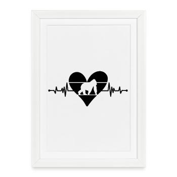 Monkey Heartbeat Heart - Framed poster (27 × 37 cm) - white - Front