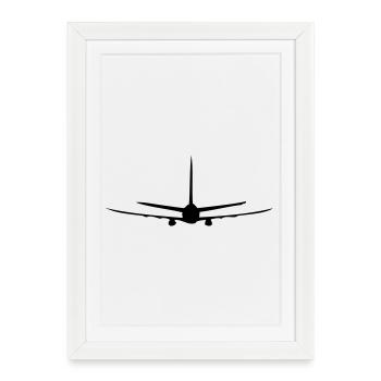 Avion - Affiche encadrée (27 × 37 cm) - blanc - Devant