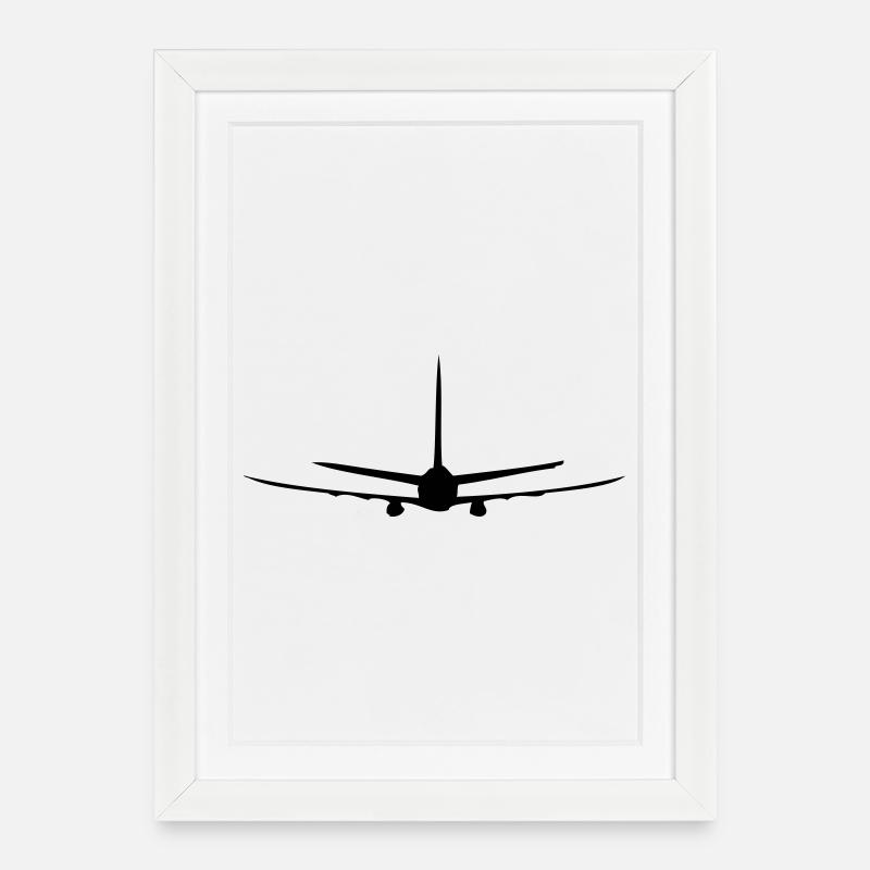 Flugzeug - Gerahmtes Poster (27 × 37 cm) - Weiß