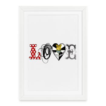 amour lisboa noir - Affiche encadrée (27 × 37 cm) - blanc - Devant