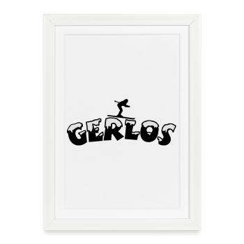 Sports d’hiver de neige Gerlos - Affiche encadrée (27 × 37 cm) - blanc - Devant