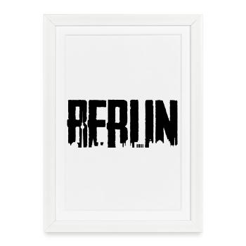 Berlin T-shirt - Affiche encadrée (27 × 37 cm) - blanc - Devant