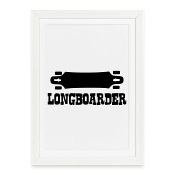 Longboard,Longboarder,Skateboard,Skate,Skater - Framed poster (27 × 37 cm) - white - Front