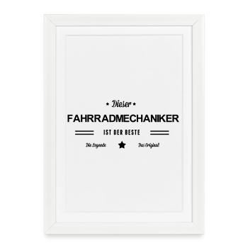 Bester Fahrradmechaniker - Gerahmtes Poster (27 × 37 cm) - Weiß - Vorne