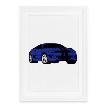 Sports Car - Sports Car - Coupé - Framed poster (27 × 37 cm) - white - Front