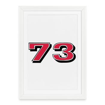 Red 73 on Black - Framed poster (27 × 37 cm) - white - Front