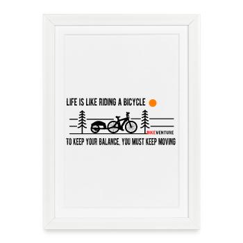 Aventure de voyage à vélo - Affiche encadrée (27 × 37 cm) - blanc - Devant