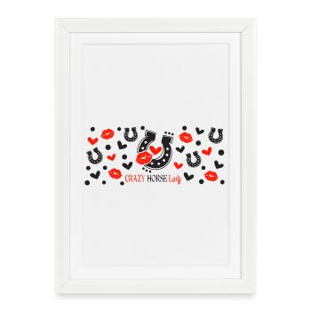 Crazy Horse Lady Black and Red Patterns - Framed poster (27 × 37 cm) - white - Front
