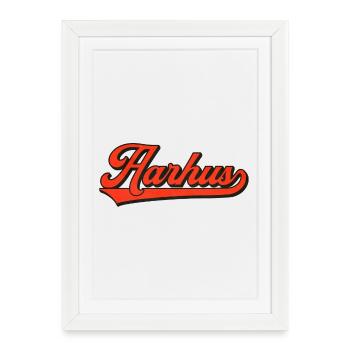 Aarhus Retro Lettering – Denmark Style - Framed poster (27 × 37 cm) - white - Front