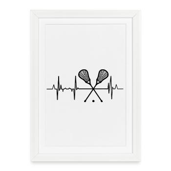 Ligne de cœur de crosse - Affiche encadrée (27 × 37 cm) - blanc - Devant