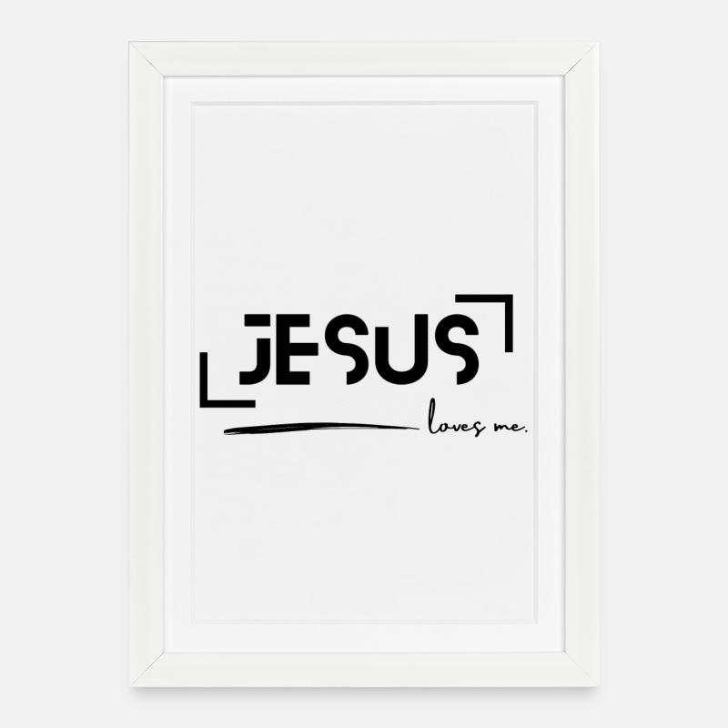 Jesus loves me - Framed poster (27 × 37 cm) - white