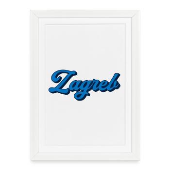 Zagreb Script Logo Style - Affiche encadrée (27 × 37 cm) - blanc - Devant