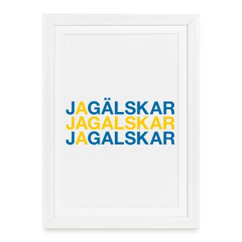 I LOVE SWEDEN Sweden Flag - Framed poster (27 × 37 cm) - white - Front