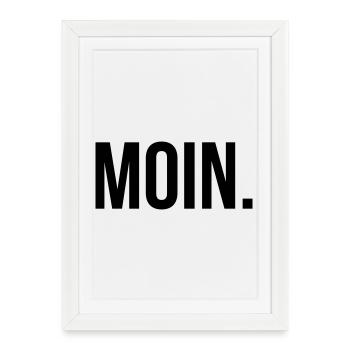 MOIN. T-Shirt North German Coastal Lover Hamburg - Framed poster (27 × 37 cm) - white - Front