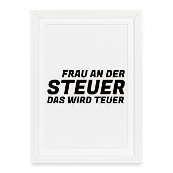 Le sarcasme au volant devient une chemise drôle de chère - Affiche encadrée (27 × 37 cm) - blanc - Devant