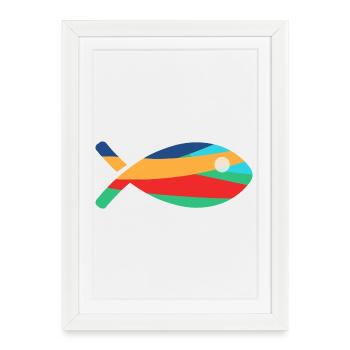 FISCH - Gerahmtes Poster (27 × 37 cm) - Weiß - Vorne
