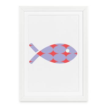 FISH - Framed poster (27 × 37 cm) - white - Front