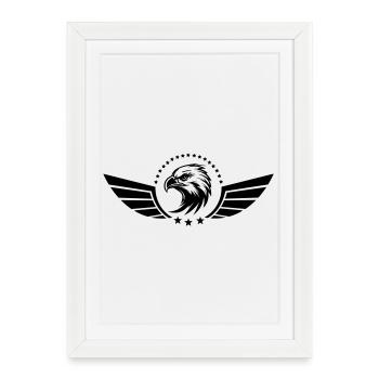 Aigle - Amoureux des oiseaux - Affiche encadrée (27 × 37 cm) - blanc - Devant