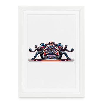 Dynamic, colorful bowlers in action - Framed poster (27 × 37 cm) - white - Front