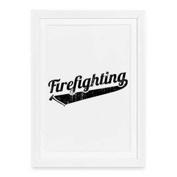 Brandbekämpfung - Gerahmtes Poster (27 × 37 cm) - Weiß - Vorne