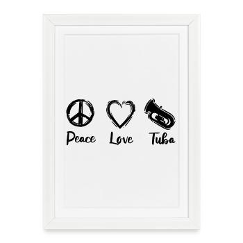 J’adore le tuba - Affiche encadrée (27 × 37 cm) - blanc - Devant