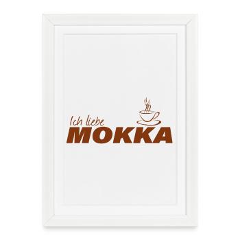 J’ADORE LE MOKA - Affiche encadrée (27 × 37 cm) - blanc - Devant