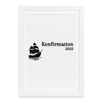 Confirmation 2025 Le navire prend la mer - Affiche encadrée (27 × 37 cm) - blanc - Devant