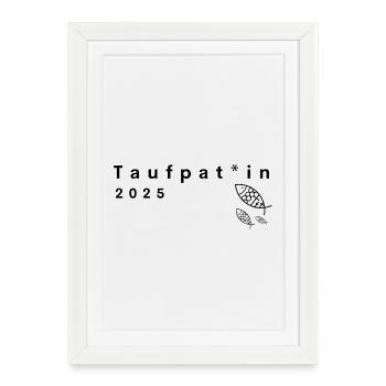 Godmother 2025 gender-appropriate godfather landscape format - Framed poster (27 × 37 cm) - white - Front