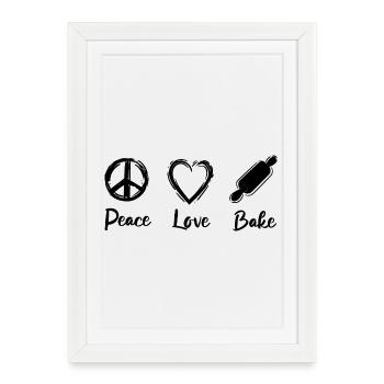 I love baking - Framed poster (27 × 37 cm) - white - Front