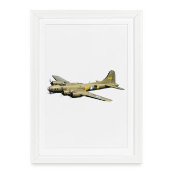 Bomber B-17 Flying Fortress - Framed poster (27 × 37 cm) - white - Front